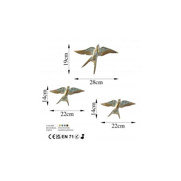 WALLXPERT Zidna dekoracija Flying Swallow 1 - 195928