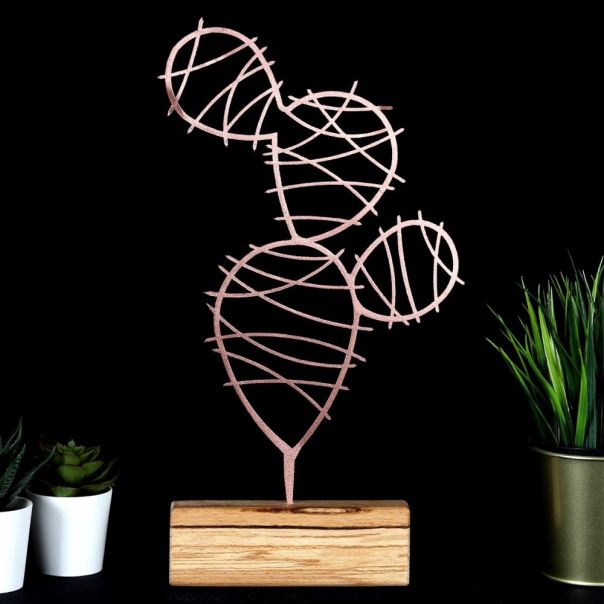 WALLXPERT Stona dekoracija Cactus Round Bronze - 196011