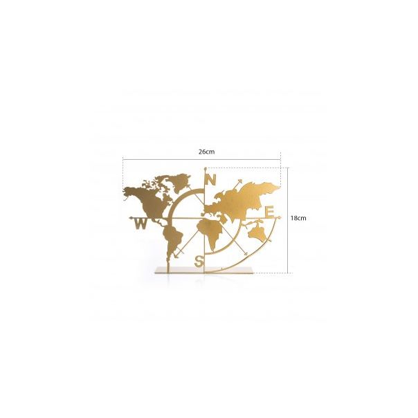 WALLXPERT Stona dekoracija World Map Gold - 196022