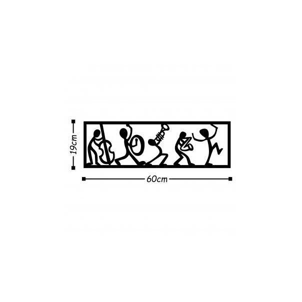 WALLXPERT Zidna dekoracija Musicians Black - 196050
