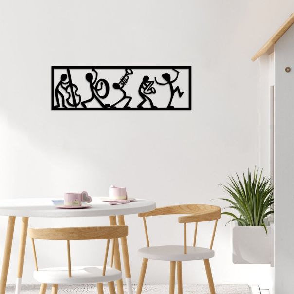 WALLXPERT Zidna dekoracija Musicians Black - 196050