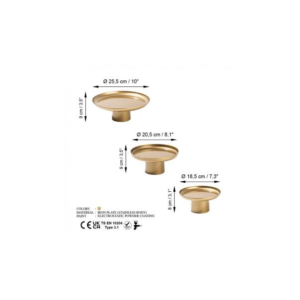 WALLXPERT Stona dekoracija Nısıros B Gold - 196060-1