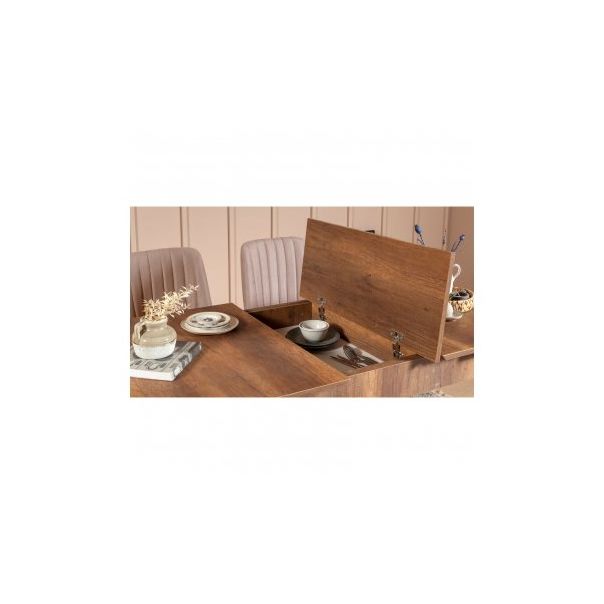 HANAH HOME Trpezarijski set Vina Walnut Stone - 196192