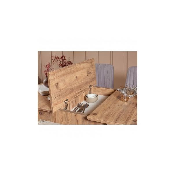 HANAH HOME Trpezarijski set Vina 0701, svetlobraon/siva - 196224