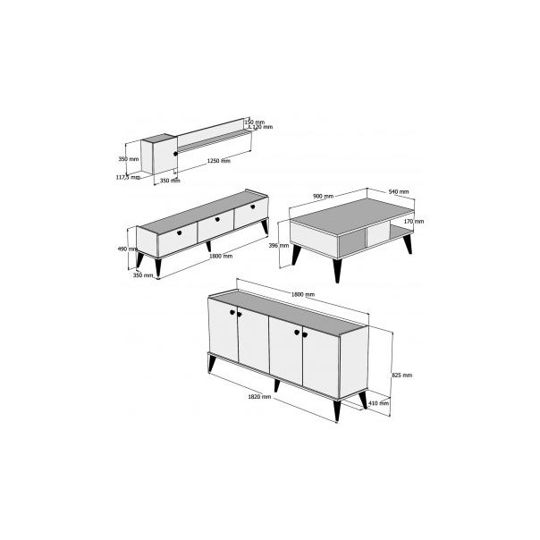 HANAH HOME Set za dnevnu sobu Lidya 2 - 196244