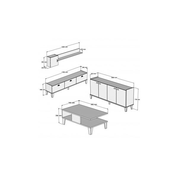 HANAH HOME Set za dnevnu sobu Sumer 2 - 196245
