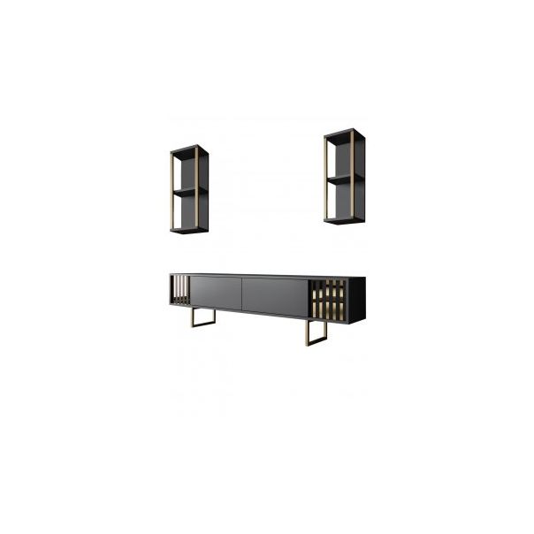 HANAH HOME Set za dnevnu sobu Gold Line Anthracite Gold - 196266