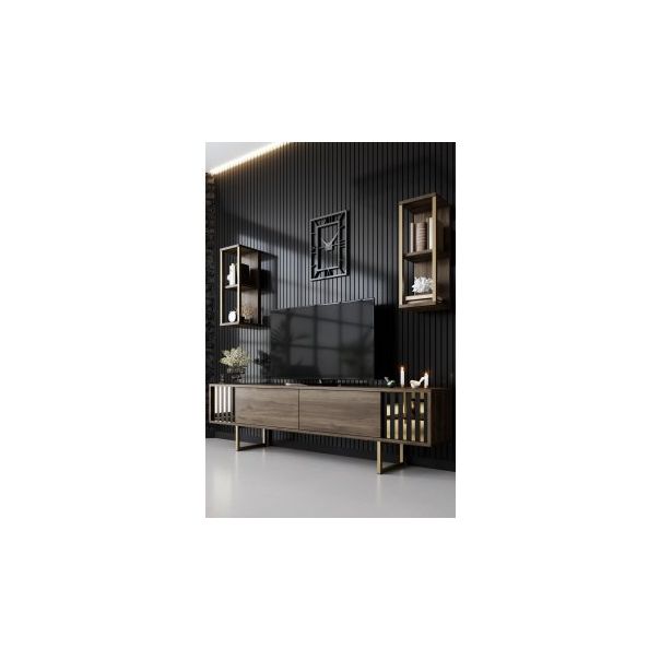 HANAH HOME Set nameštaja za dnevnu sobu Gold Line, braon/zlatna - 196267