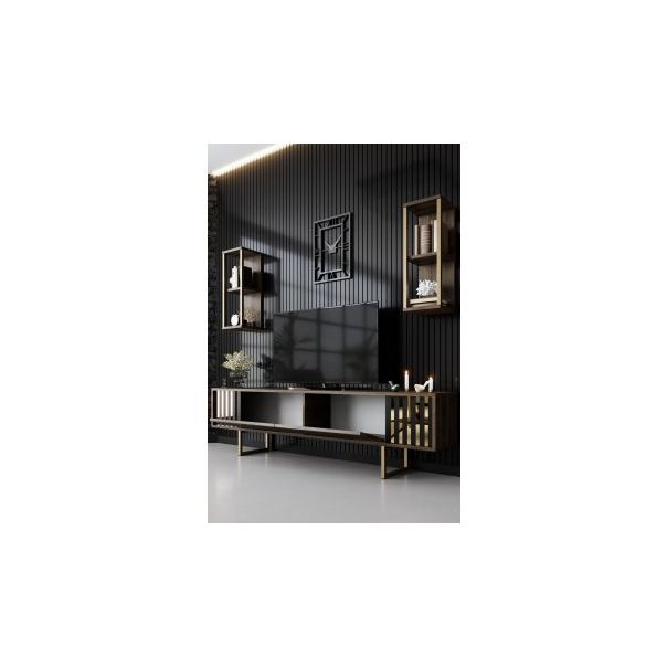 HANAH HOME Set nameštaja za dnevnu sobu Gold Line, braon/zlatna - 196267