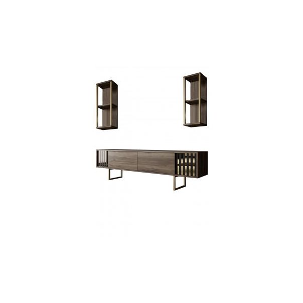 HANAH HOME Set nameštaja za dnevnu sobu Gold Line, braon/zlatna - 196267