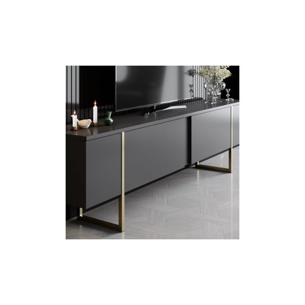 HANAH HOME Set nameštaja za dnevnu sobu Luxe Set, antracit/zlatna - 196280