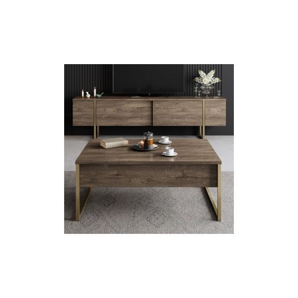 HANAH HOME Set za dnevnu sobu Luxe Set Walnut Gold - 196282