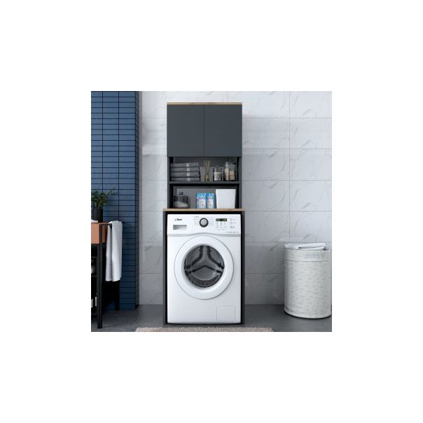 HANAH HOME Kupatilski ormar za veš mašinu KD101 - 2674, crna/braon - 196309