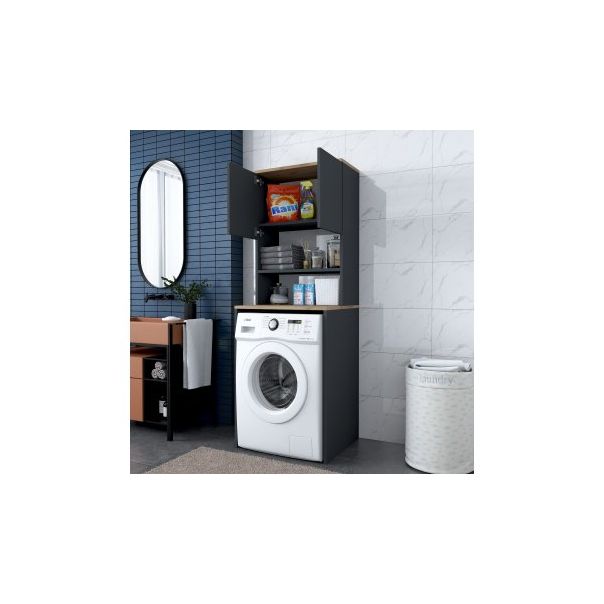 HANAH HOME Kupatilski ormar za veš mašinu KD101 - 2674, crna/braon - 196309