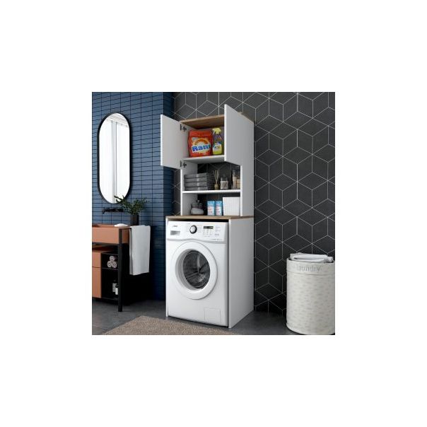 HANAH HOME Kupatilski ormar za veš mašinu KD101 - 1950, braon/bela - 196310