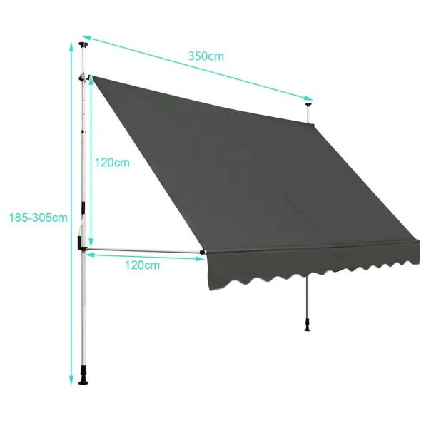 Montelux Easy 350x120cm Siva Balkonska Tenda - EP3077411
