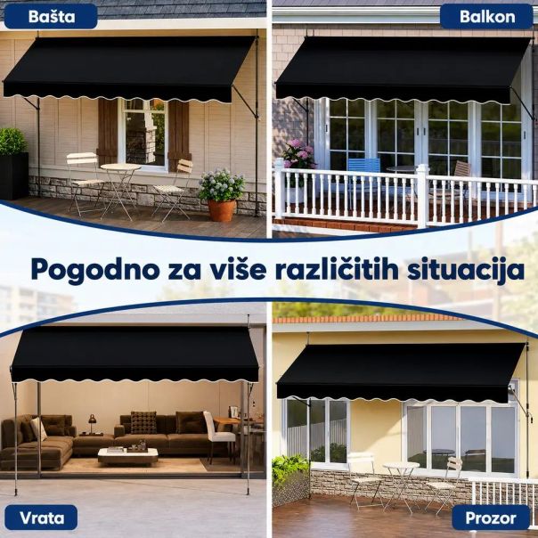 Montelux Easy 400x120cm Crna Balkonska Tenda - EP3077414