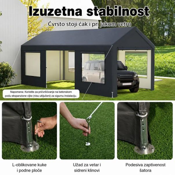 Venturo Titan 600x300cm Siva Garaža Šator Paviljon - EP3123780