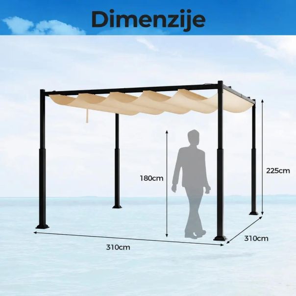 Venturo Prestige 3x3m Bež Pergola Čelična konstrukcija - EP3123786