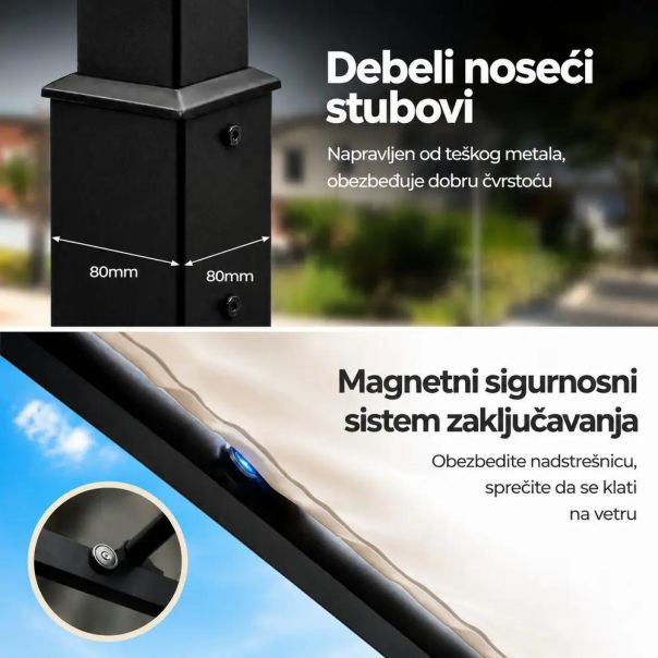 Venturo Prestige 3x3m Bež Pergola Čelična konstrukcija - EP3123786