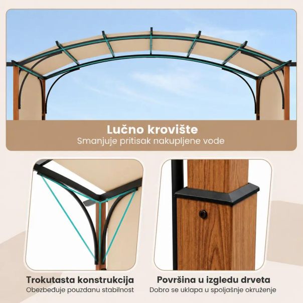 Venturo Prestige 4x3m Bež Pergola Lučni krov - EP3123789