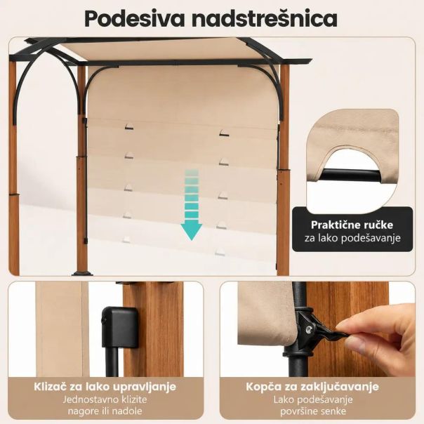 Venturo Prestige 4x3m Bež Pergola Lučni krov - EP3123789