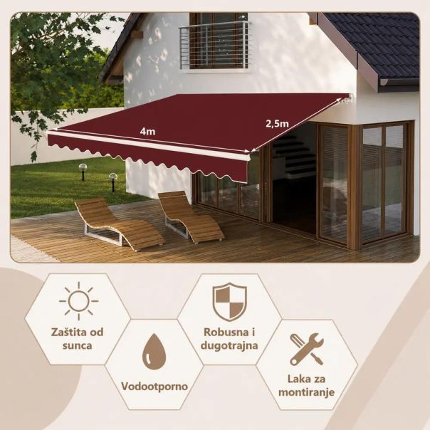 Montelux Solara 400x250cm Bordo Tenda - EP3077417