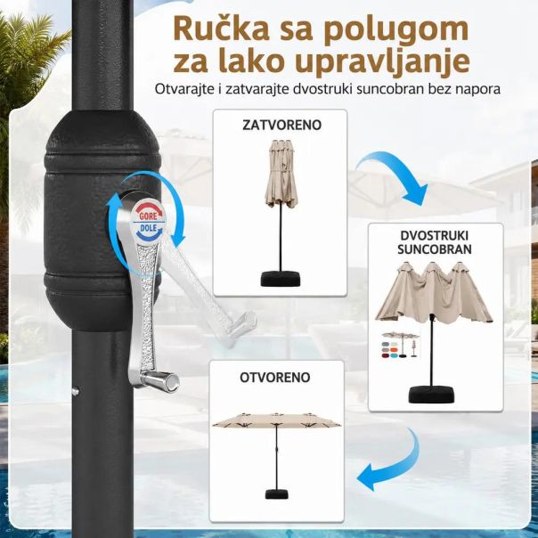 Venturo Garden 4x2m Bež Suncobran Pravougaoni - EP3123792
