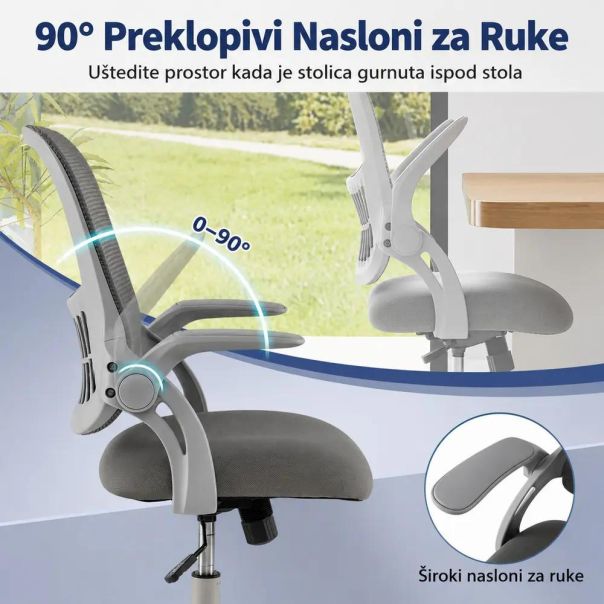 Nuvora Kancelarijska Stolica Siva - EP3077420