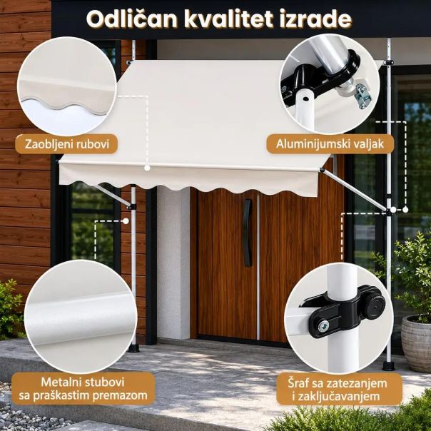 Montelux Easy 250x125cm Bež Balkonska Tenda - EP3077432