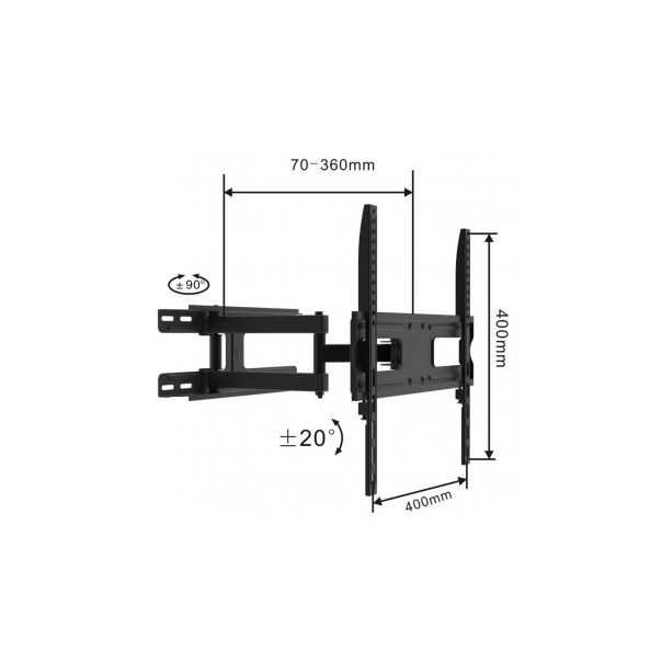 DOWE Zglobni nosač za TV 32''- 55'', crna - 198192