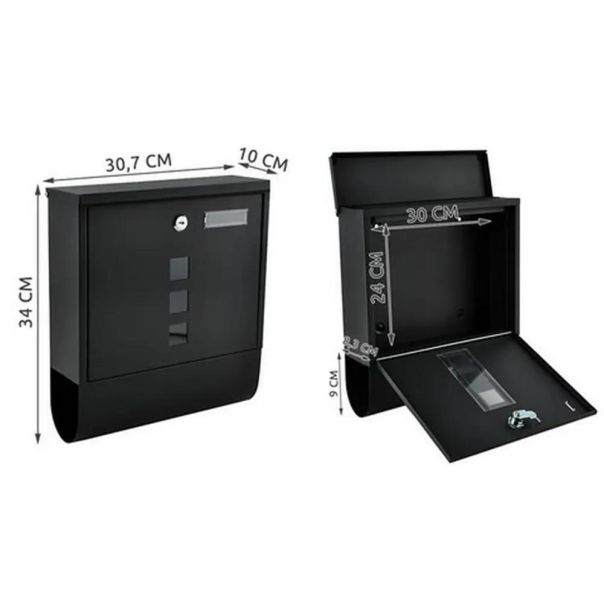 Malatec Moderno Crno Poštansko sanduče 34 - EP3109065