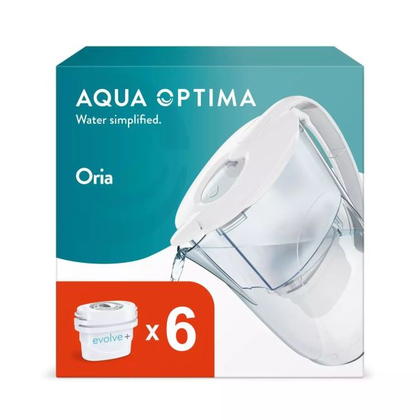 AQUA OPTIMA Bokal za filtriranje vode 2.8L Oria sa 6 filtera, bela - 19975