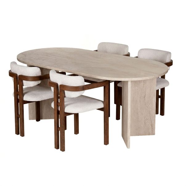 NORDURE Set trpezarijski sto i stolice 4/1 Meridia, braon/bela - EP3132673