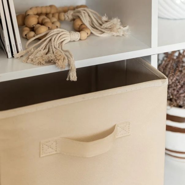 Dečija polica za knjige, KINDER HOME sa 6 pregrada i kutijama za tekstil, Montesori - 19JV-07052