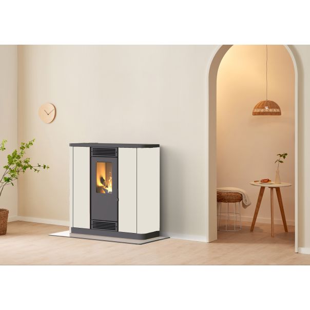 MARELI Kamin na pelet AURORA SLIM 10 air (10kW) krem - EP3020611