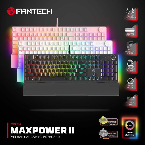 FANTECH Gejmerska mehanicka tastatura MK894 Maxpower II grey switch - EP2870920
