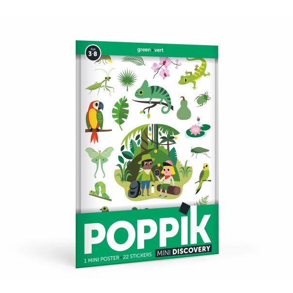 POPPIK Edukativni poster s nalepnicama Mini otkrića: Zelena boja - MIN009