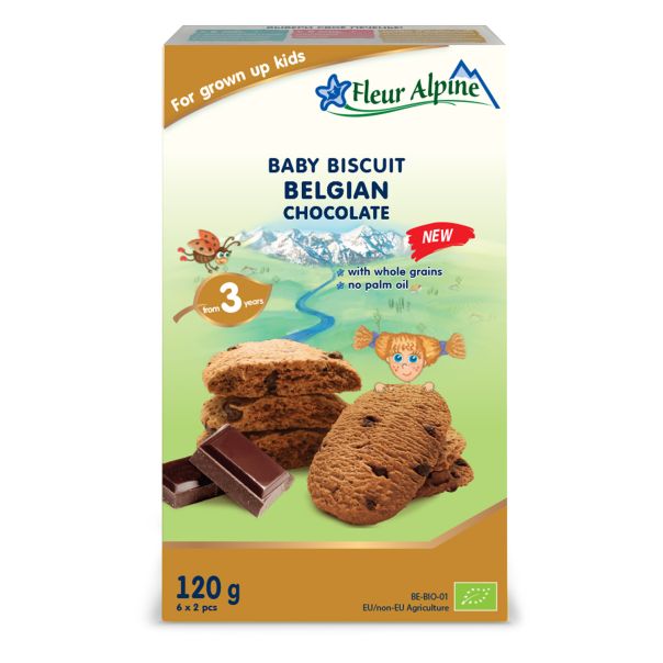 Fleur Alpine organski biskviti sa belgijskom čokoladom 120G - 000231-1
