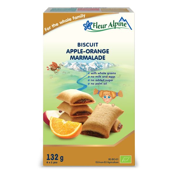 Fleur Alpine organski biskviti sa marm. od jabuke I pomorandže 132G - 000233-1