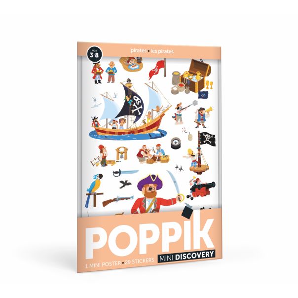 POPPIK Edukativni poster s nalepnicama Mini otkrića: Pirati - MIN001