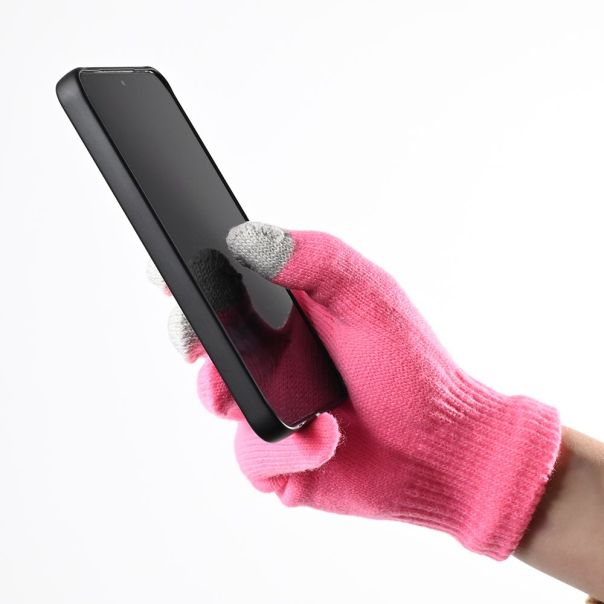Rukavice za touch screen RY M (22cm) pink - 224525