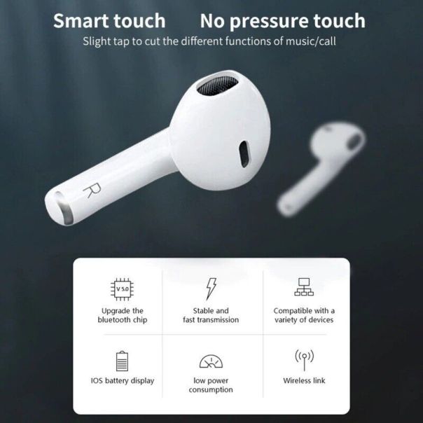 Bluetooth slusalice Airpods T-phox Pro tamno plave HQ - 224114