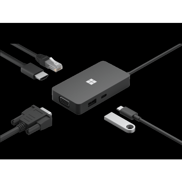 MICROSOFT Adapter USB-C Travel Hub USB-C3.2/USB-A/Eth/HDMI/VGA - 1E4-00003