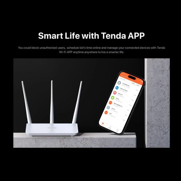 Wireless Router Tenda AC3 AC750Mbps/ext3x5dBi/2,4-5GHz/4xLAN/WAN - EP3169394