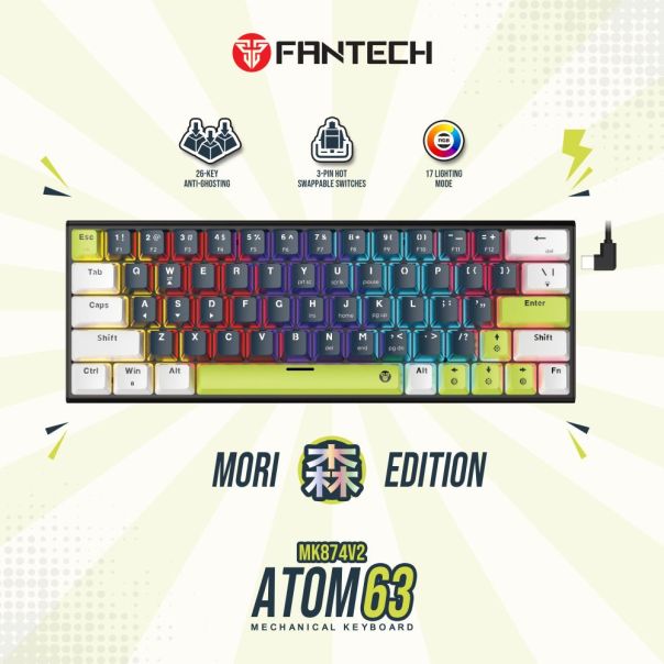 FANTECH Tastatura Mehanicka Gaming MK874V2 RGB Atom 63 Mori plava (rosie switch) - EP3169511