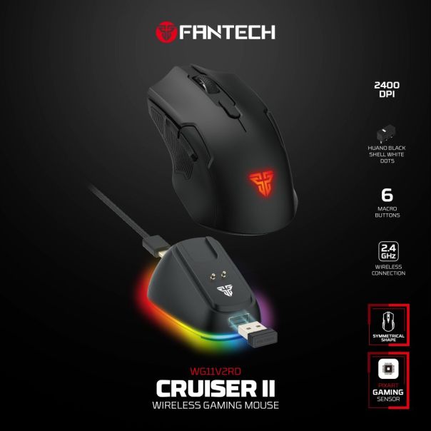 Mis Wireless Fantech WG11V2RD Cruiser II crni - EP3093782