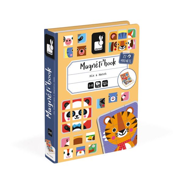 JANOD  Edukativni set Magnetna knjiga - Mix & Match Životinje - J02587