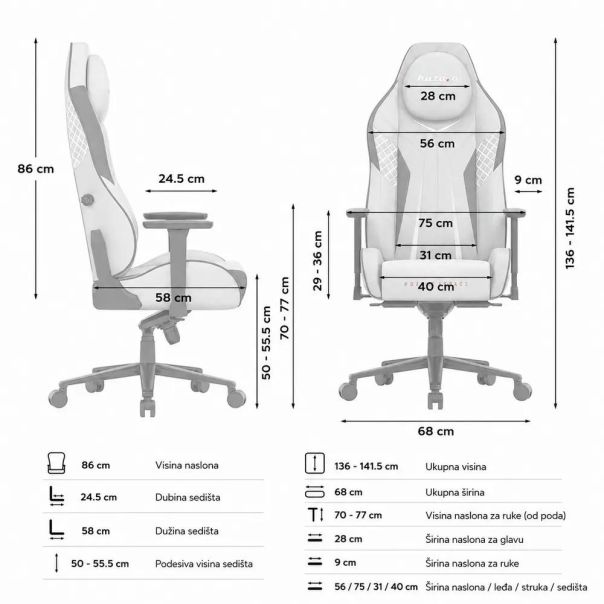 Huzaro Force 8.3 Siva Gaming stolica - EP3109101