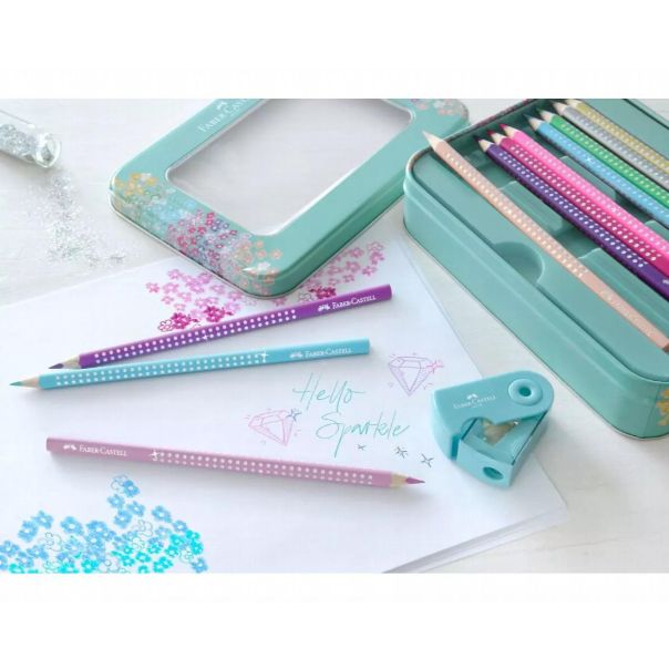 FABER CASTELL Drvene bojice i rezač Sparkle Grip, set 1/20 201641 - 201641